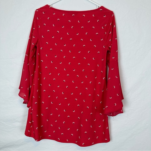 Roz and Ali Floral Blouse with Ruffle Sleeves Size XS - Picture 7 of 7